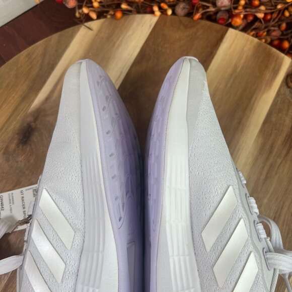 Adidas Women's Racer Sport Running Shoe Sz 5.5US White/Purple Tint/Red GW4842 - Picture 11 of 13